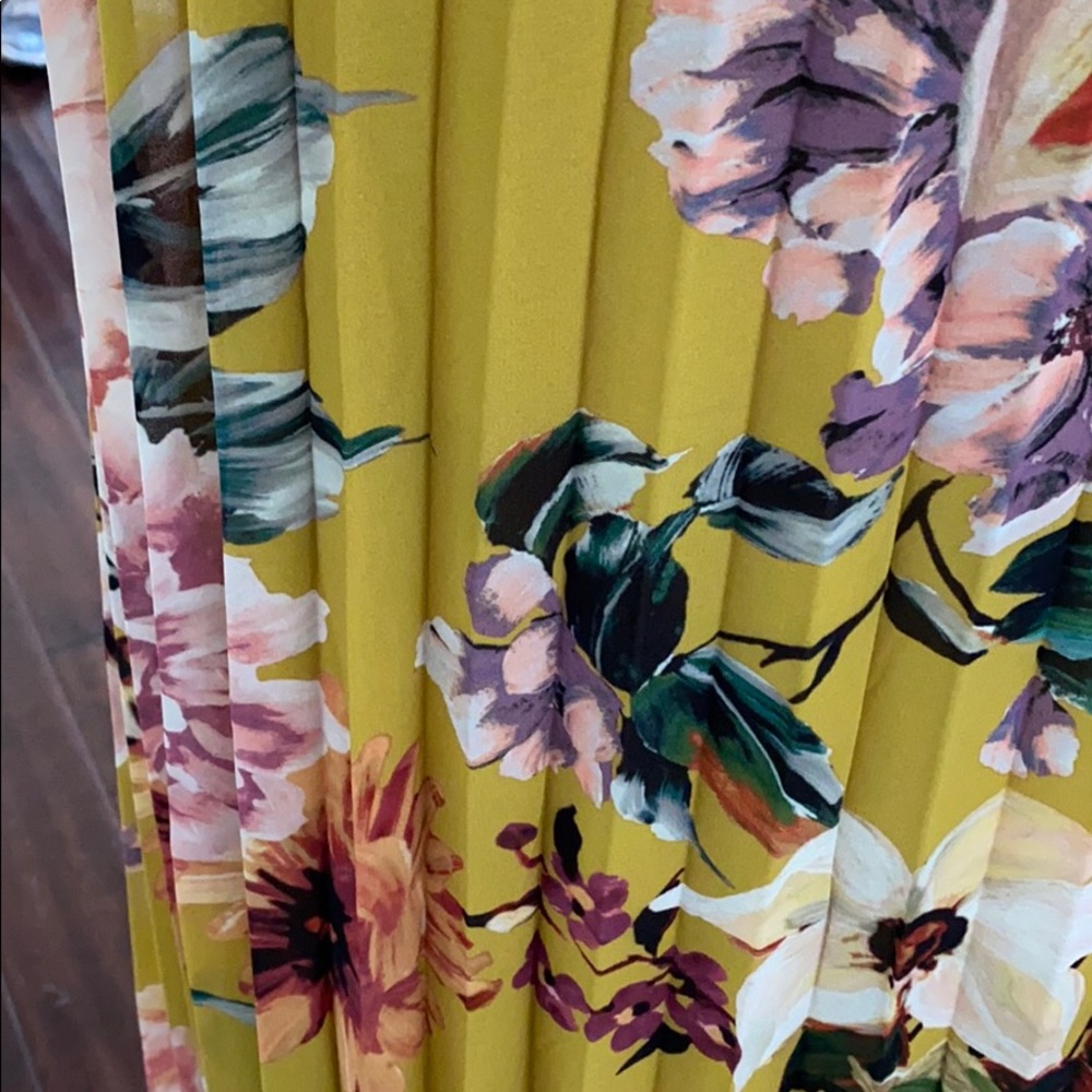 EXQUISITE pleated floral maxi dress lined XL NWT - Picture 7 of 8
